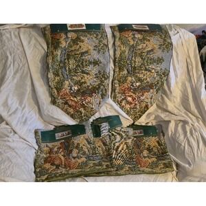 Charming Home Tapestry Set 2 Runners 4 Cushion Covers Countryside Scene NWT